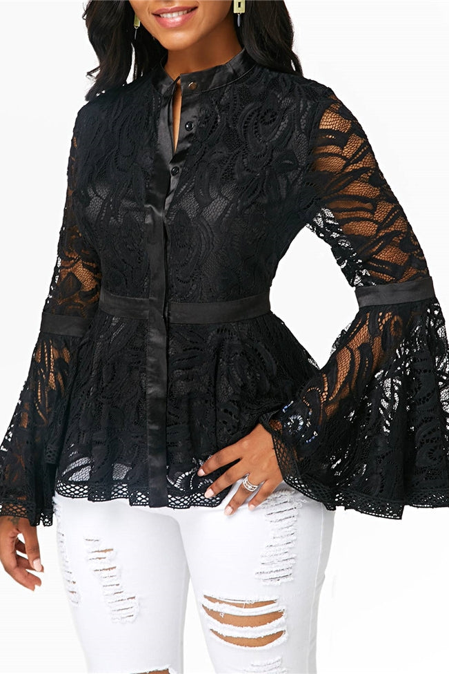 Luxury Lace Blouse - Women Lace Blouse Tops Casual Lady Clothes