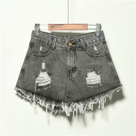 Flowing Grace Shorts - Loose Jean Shorts For Women Summer High Waist Hole