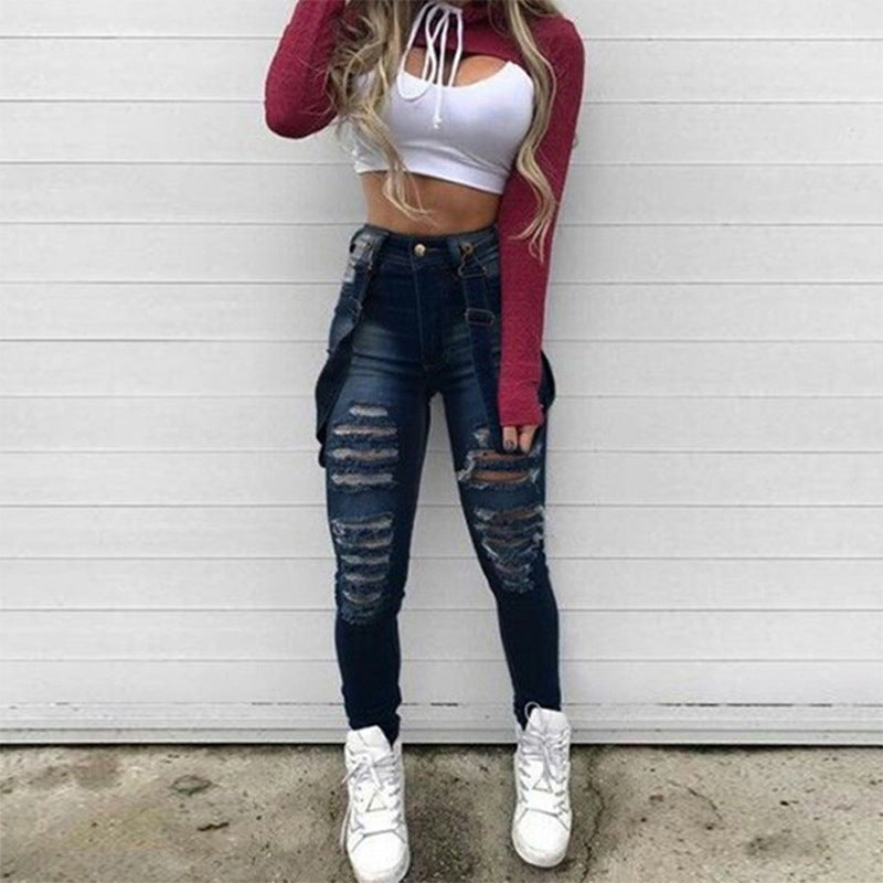 Effortless Style Jeans - High-rise ripped jeans