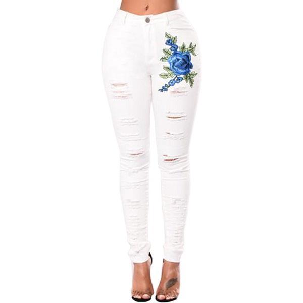 Multi Style Jeans - Ripped Pencil Pants Denim For Women