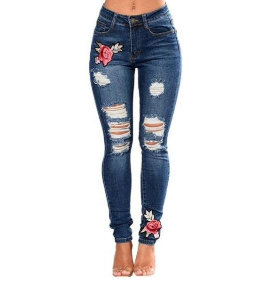 Multi Style Jeans - Ripped Pencil Pants Denim For Women