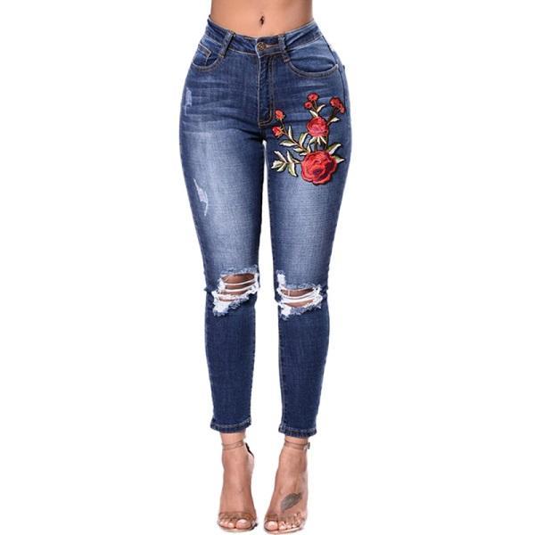 Multi Style Jeans - Ripped Pencil Pants Denim For Women