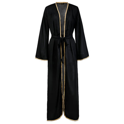 Bandage Cardigan Robe Muslim Dress