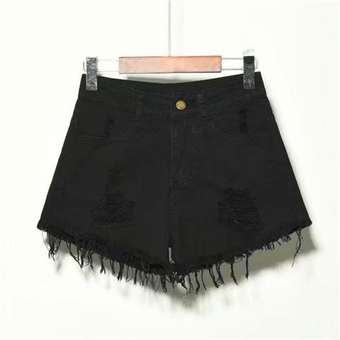 Flowing Grace Shorts - Loose Jean Shorts For Women Summer High Waist Hole