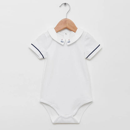 Cotton Short-Sleeved One-Piece Romper Baby Bag Fart