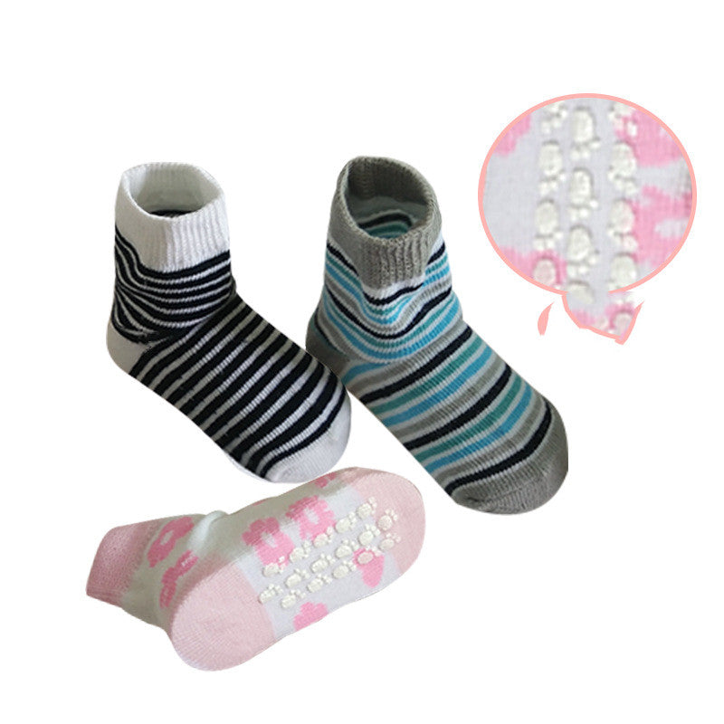 3 Pairs Of Non-slip Socks For Newborn Children