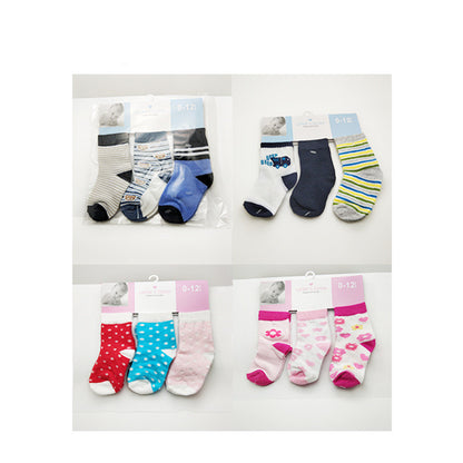 3 Pairs Of Medium Tube Baby Socks