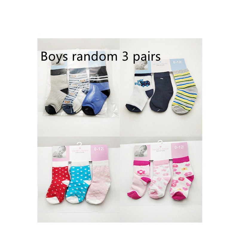 3 Pairs Of Medium Tube Baby Socks