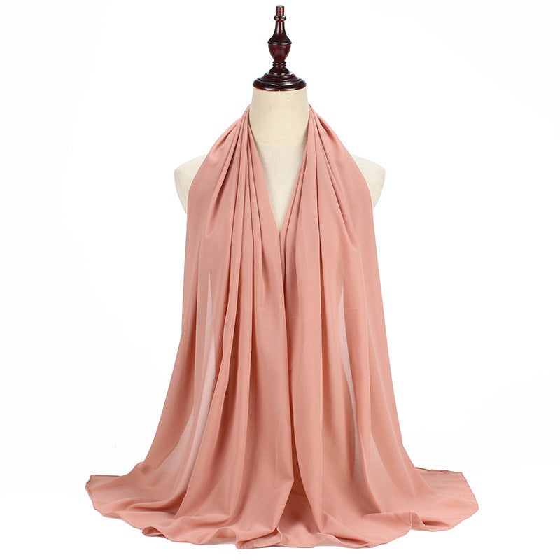 Pearl chiffon scarf solid color shawl