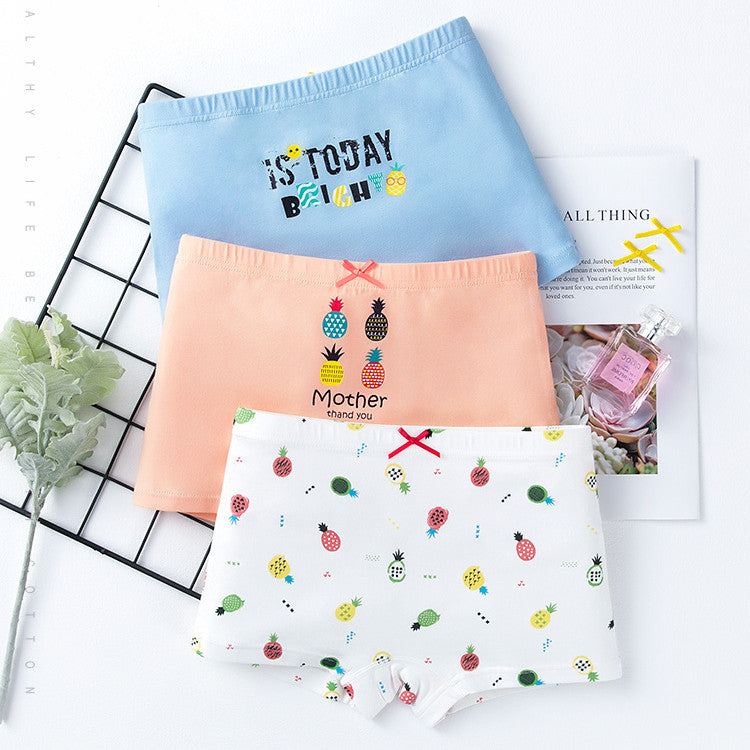 Creative Print Cotton Girls Underwear Boxer Set