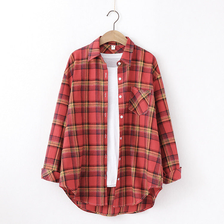 Plaid Loose Blouse