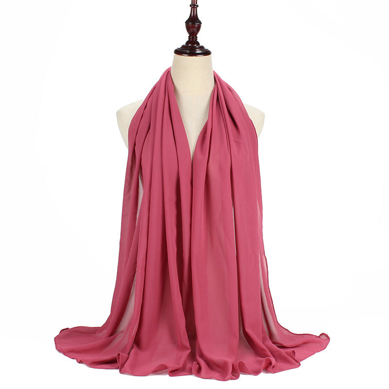 Pearl chiffon scarf solid color shawl