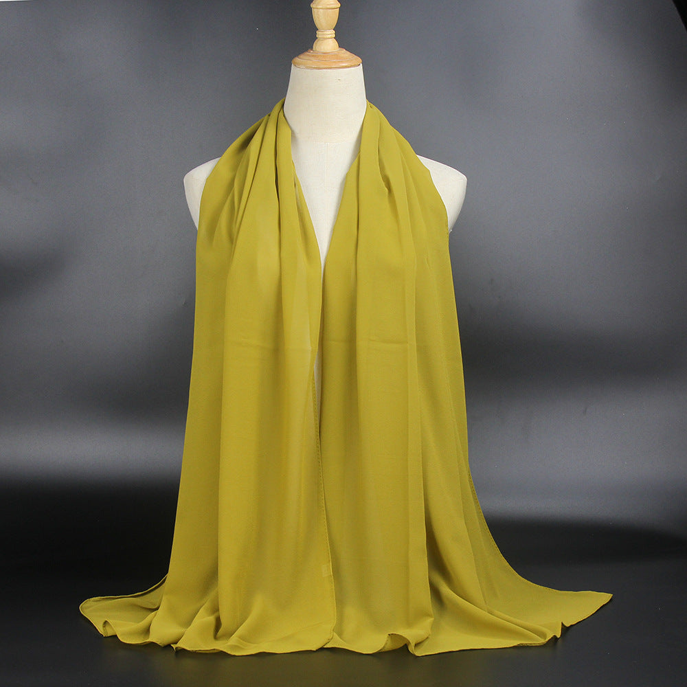 Pearl chiffon scarf solid color shawl