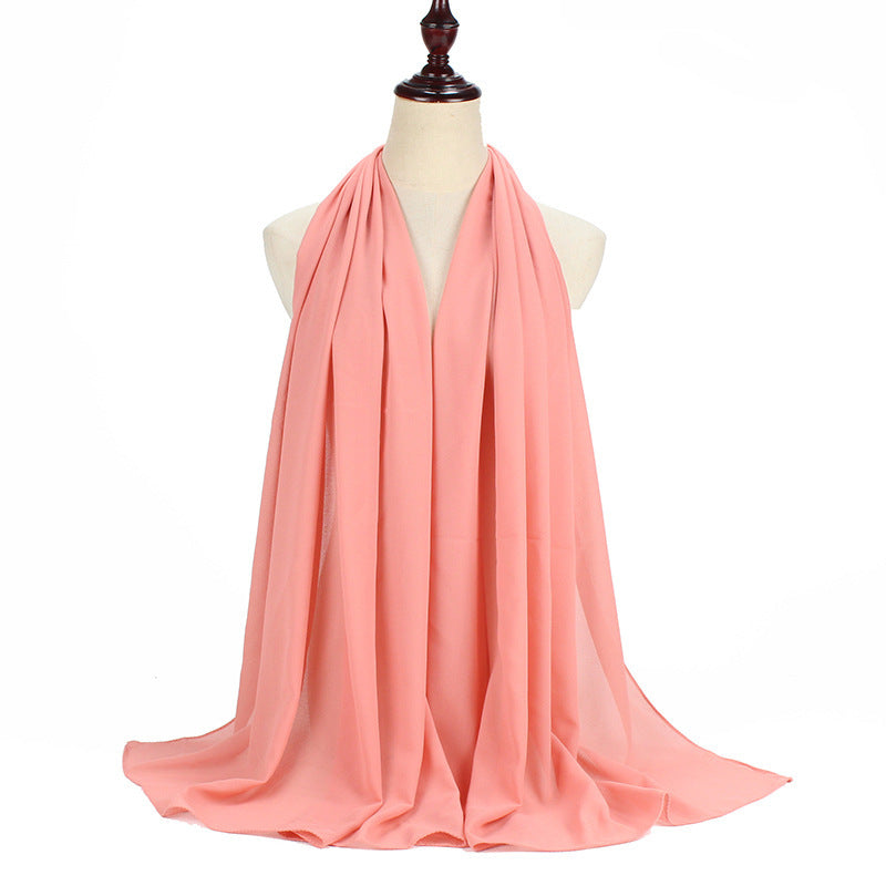 Pearl chiffon scarf solid color shawl