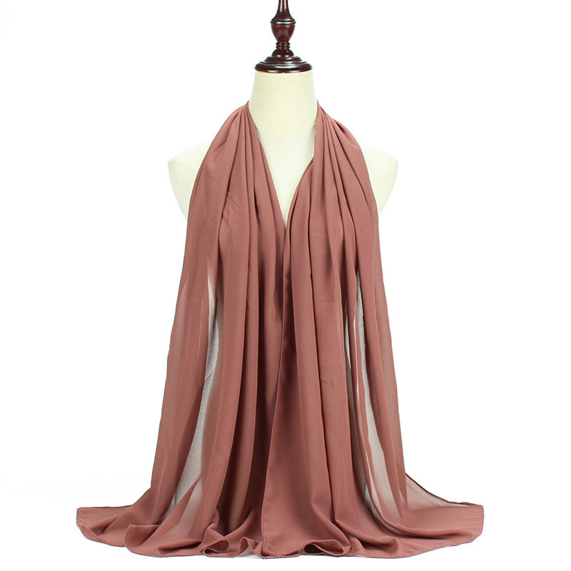 Pearl chiffon scarf solid color shawl