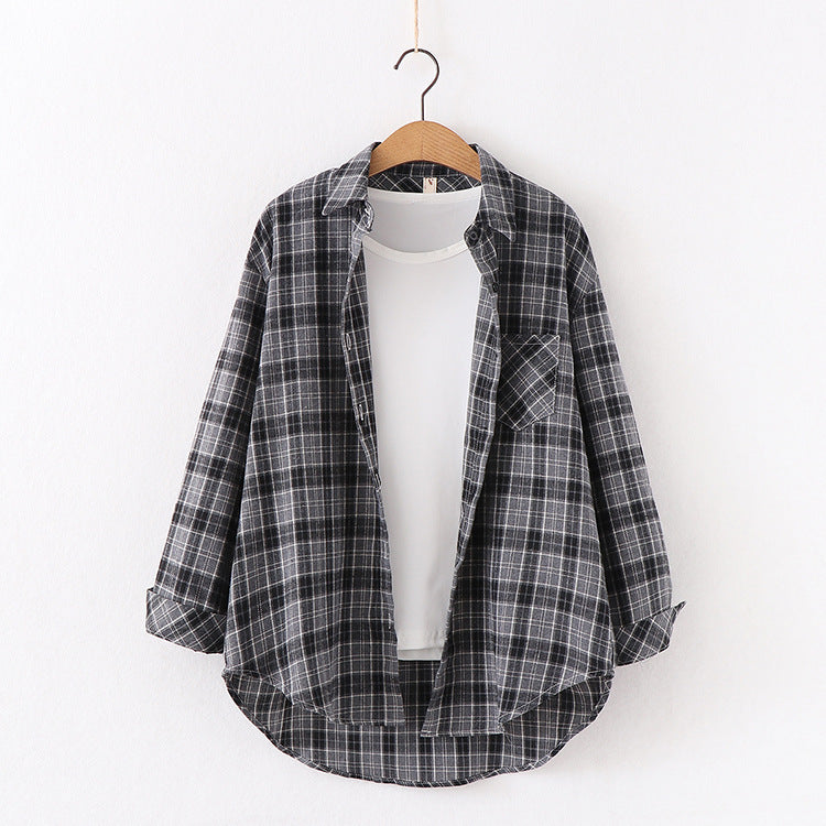 Plaid Loose Blouse