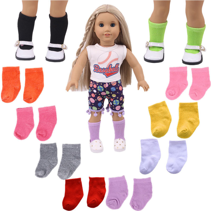 Stylish 18-Inch American Girl Doll Socks in 12 Vibrant Colors | Buy Now