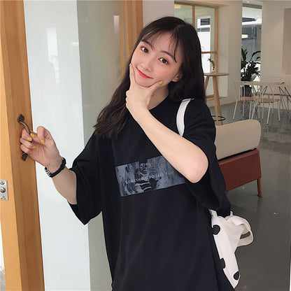 Lazy Style Loose T-shirt - Super Fire Korean And Hong Kong Style