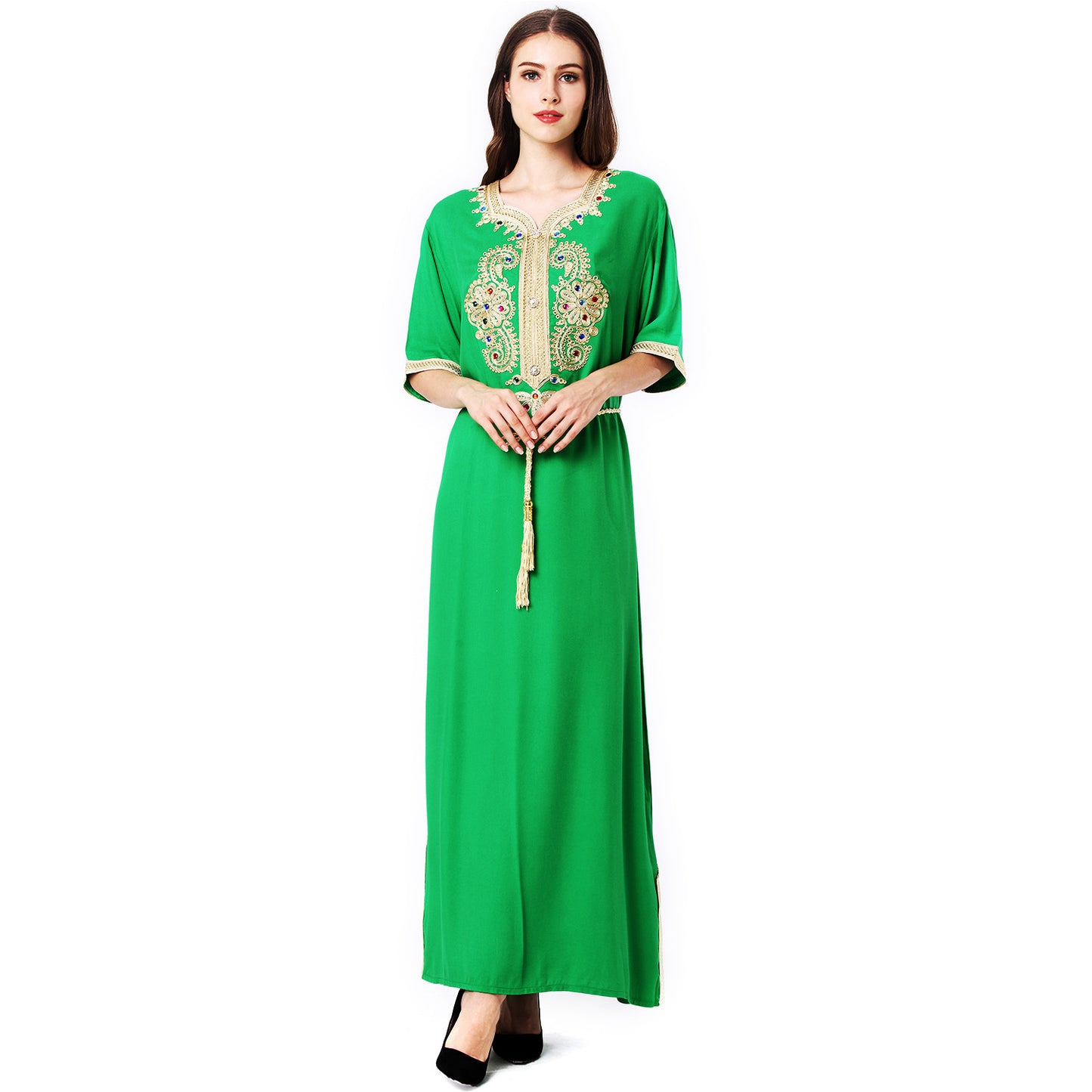 Middle East Muslim Women's Robe Short Sleeve Dress