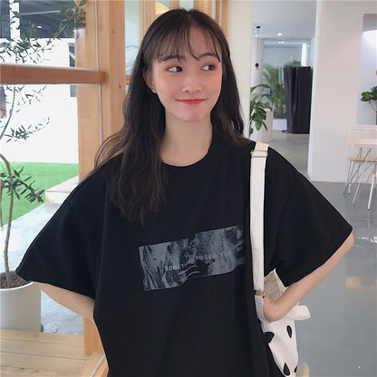 Lazy Style Loose T-shirt - Super Fire Korean And Hong Kong Style