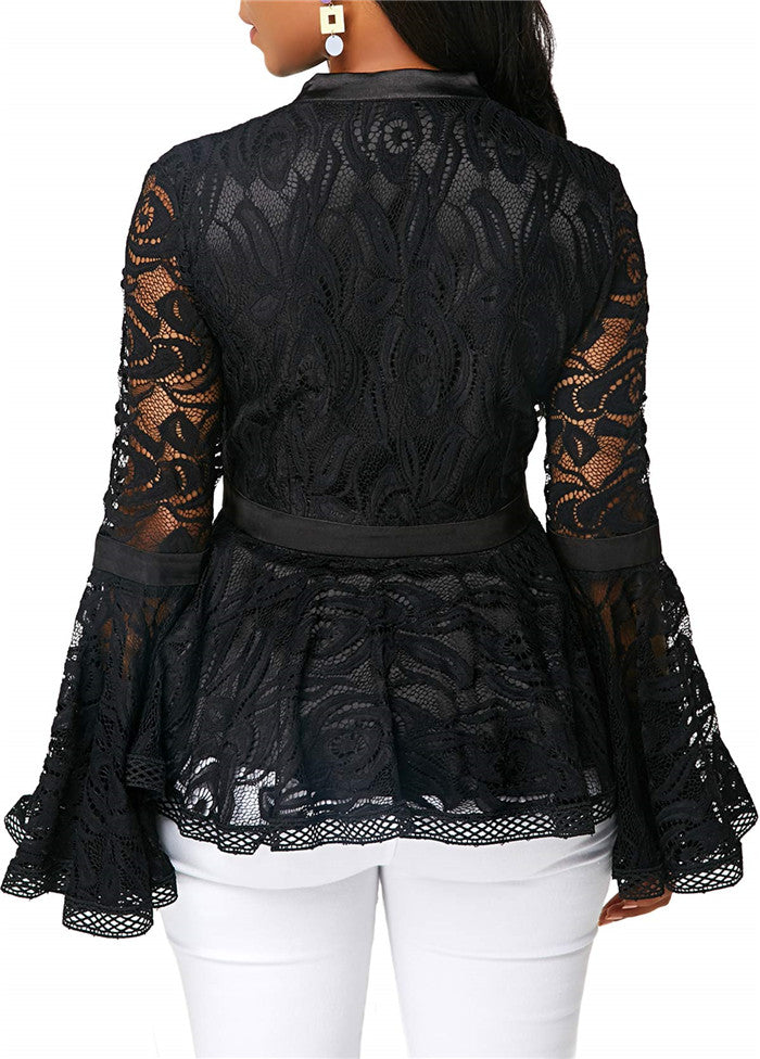 Luxury Lace Blouse - Women Lace Blouse Tops Casual Lady Clothes