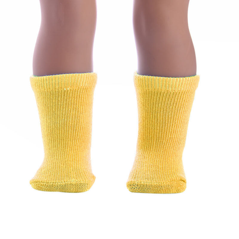 Stylish 18-Inch American Girl Doll Socks in 12 Vibrant Colors | Buy Now