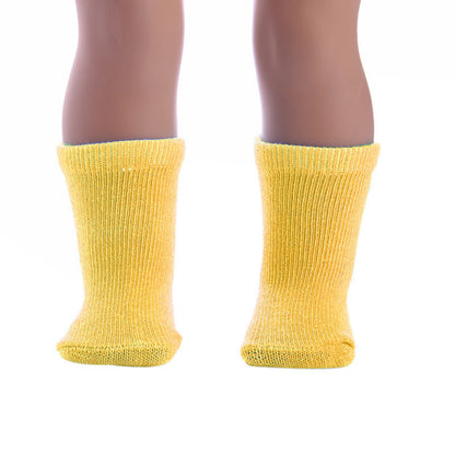 Stylish 18-Inch American Girl Doll Socks in 12 Vibrant Colors | Buy Now