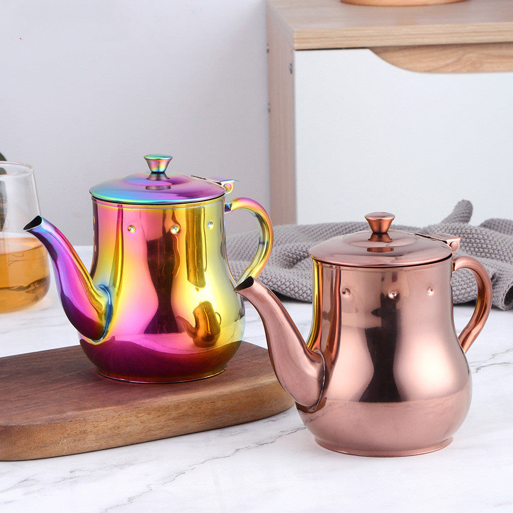 Stainless Steel Ounce Pot Oil Pot Teapot Color Titanium Plated 500ml Ounce Pot