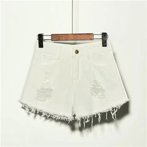 Flowing Grace Shorts - Loose Jean Shorts For Women Summer High Waist Hole