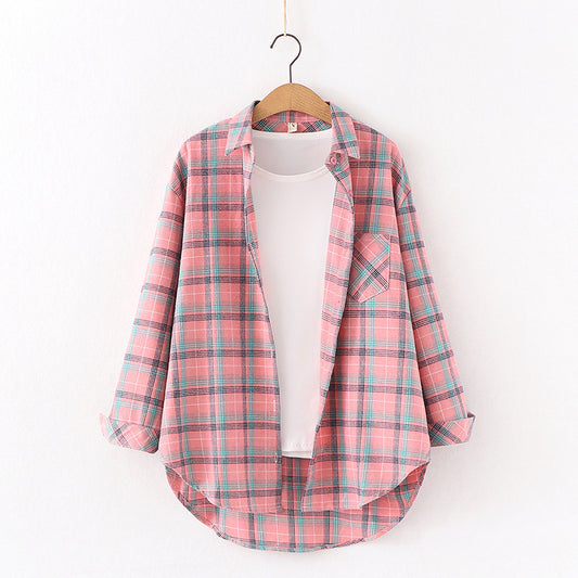 Plaid Loose Blouse