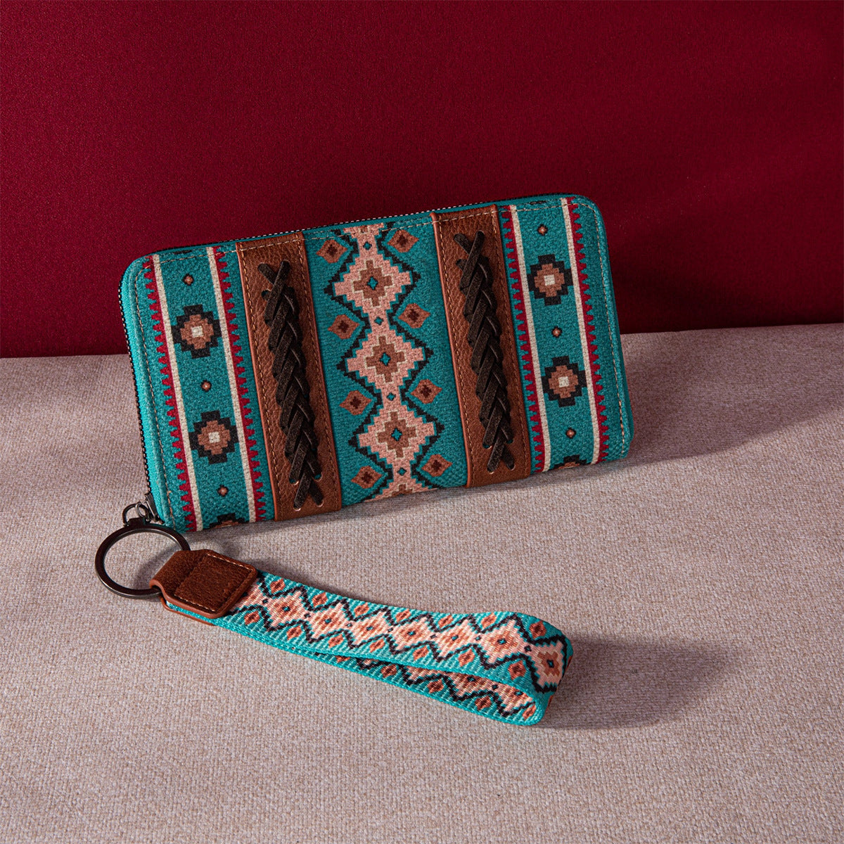 Vintage Cotton And Linen Printed Bohemian Style Lady Hand-carrying Wallet Card Holder