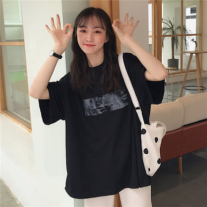 Lazy Style Loose T-shirt - Super Fire Korean And Hong Kong Style