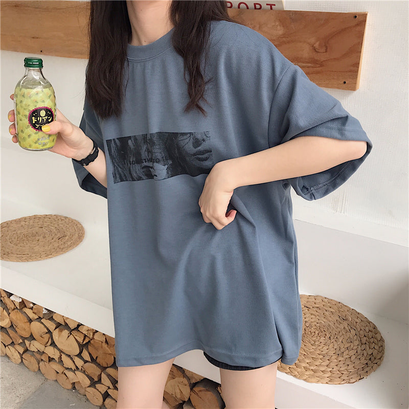 Lazy Style Loose T-shirt - Super Fire Korean And Hong Kong Style